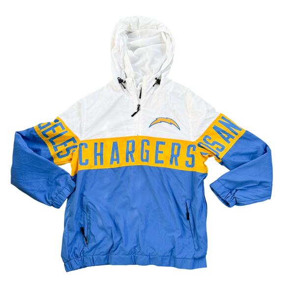 NFL Team Apparel Los Angeles Chargers 1/4 Zip Up Windbreaker Size Small - Picture 1 of 6